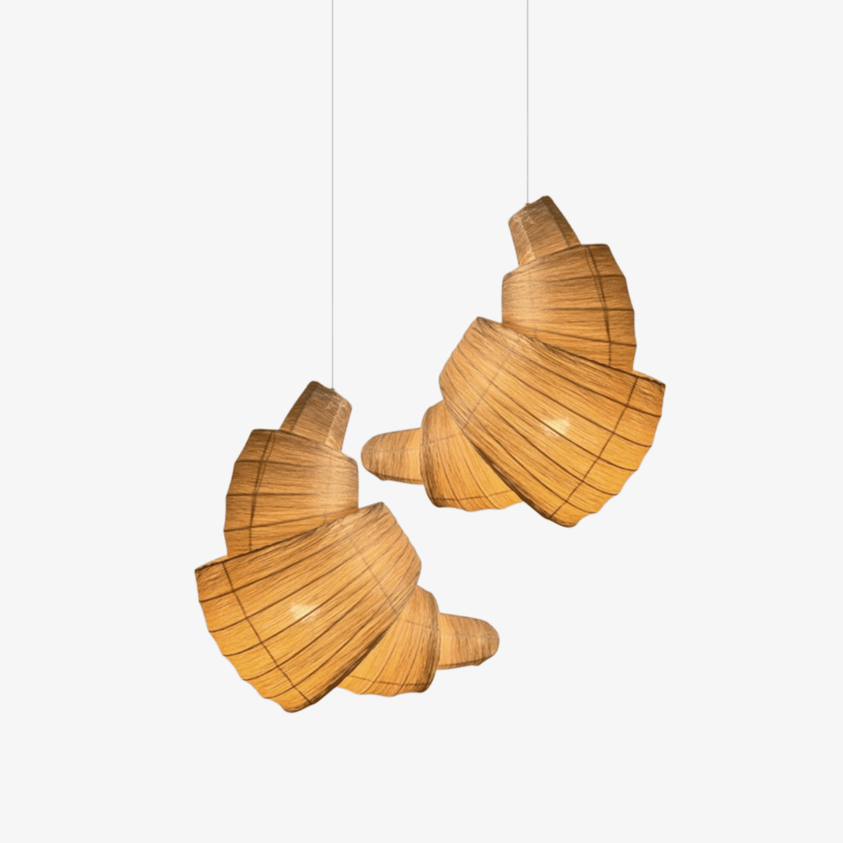 Croissant Stoff-Pendelleuchte