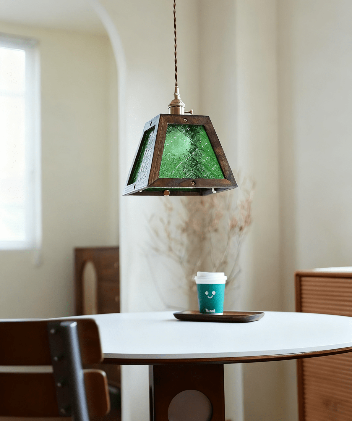 Lioriraine Pendelleuchte mit grünem Muster aus Glas