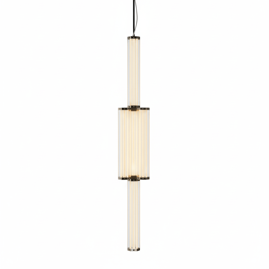 Hexagonal Pendelleuchte aus Glas