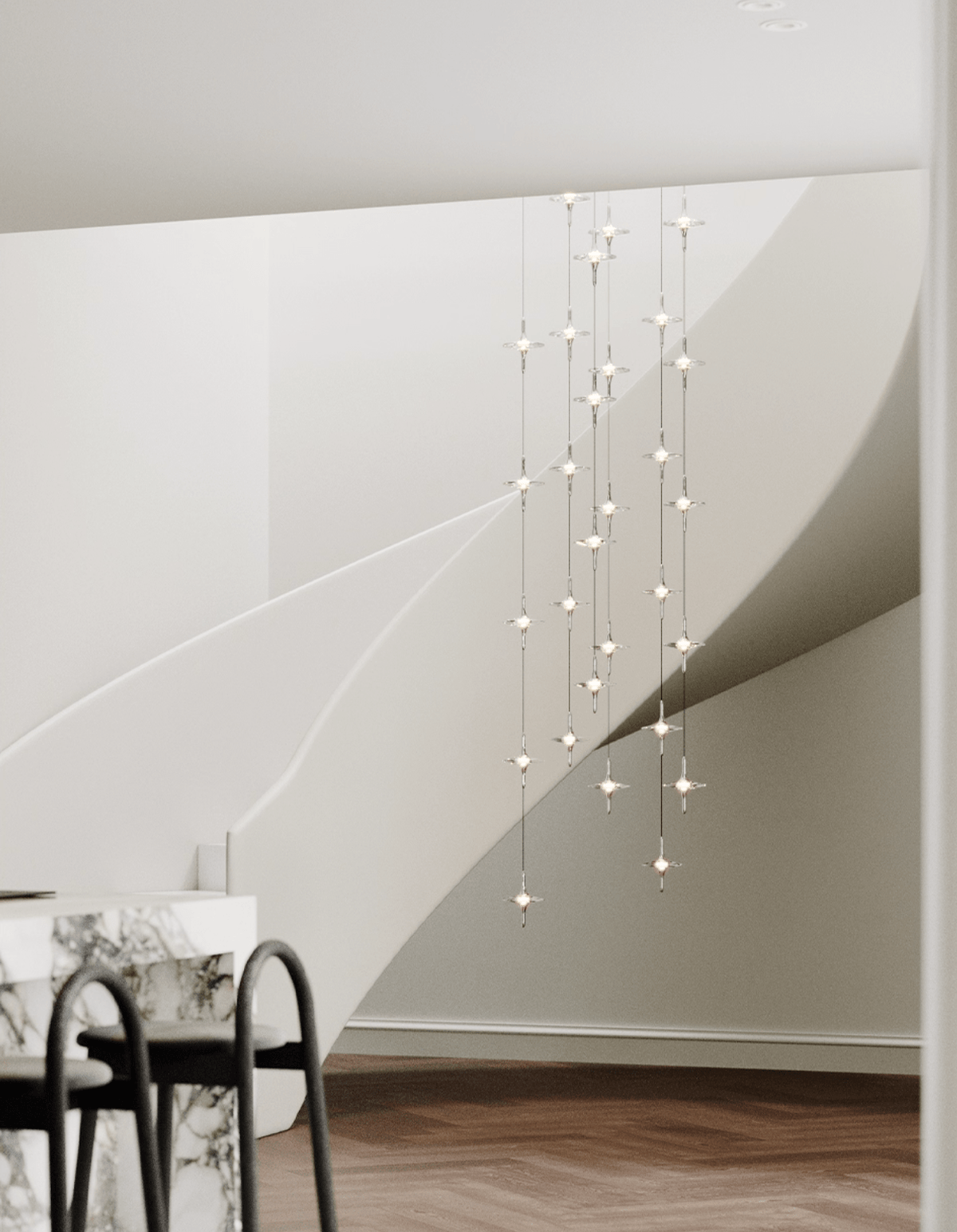 Varcienne Kronleuchter Starfall Treppenhaus