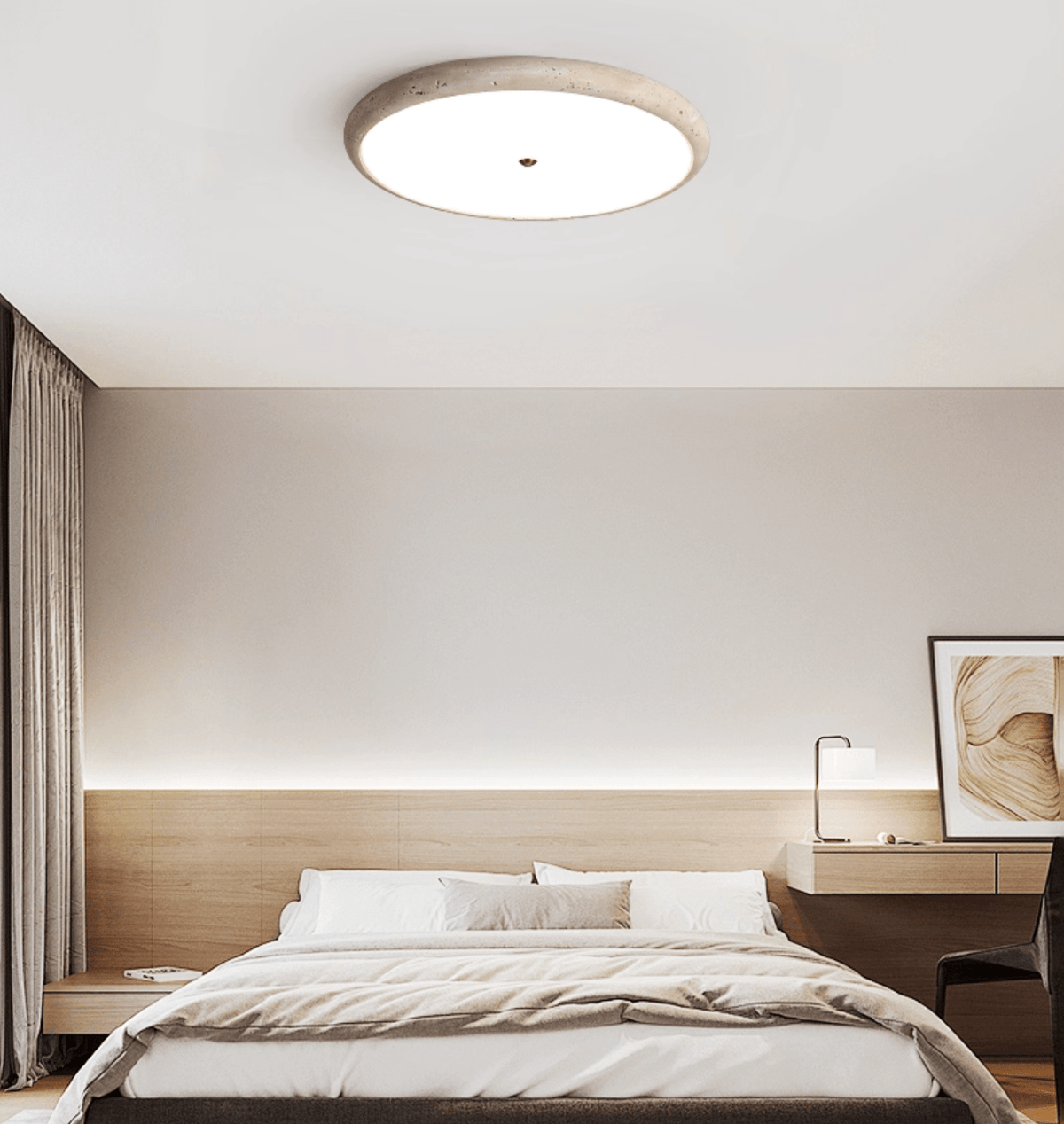 Taveria Travertine Halo flache Deckenleuchte