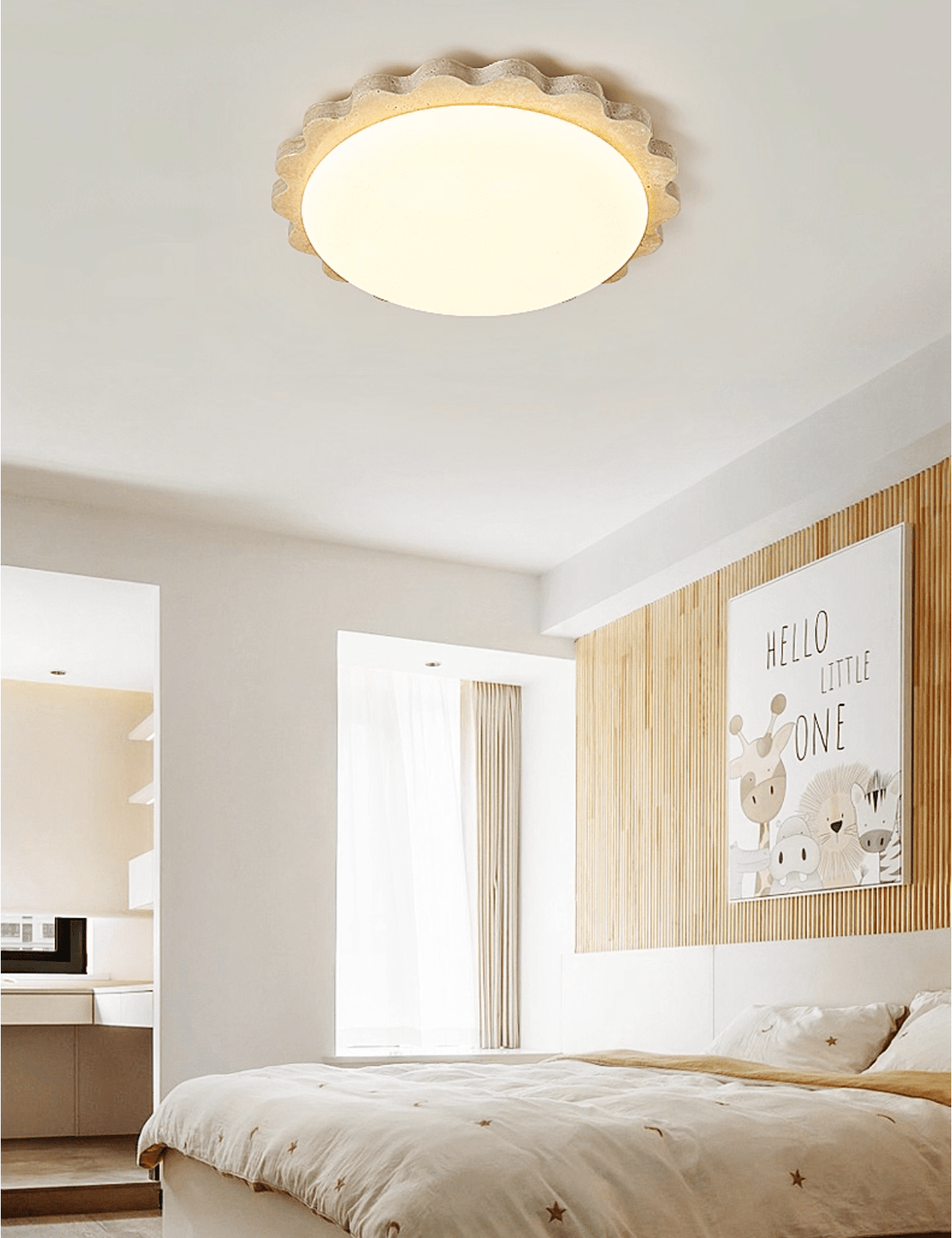 Crestwood Travertine Deckenleuchte mit geschwungener Kante