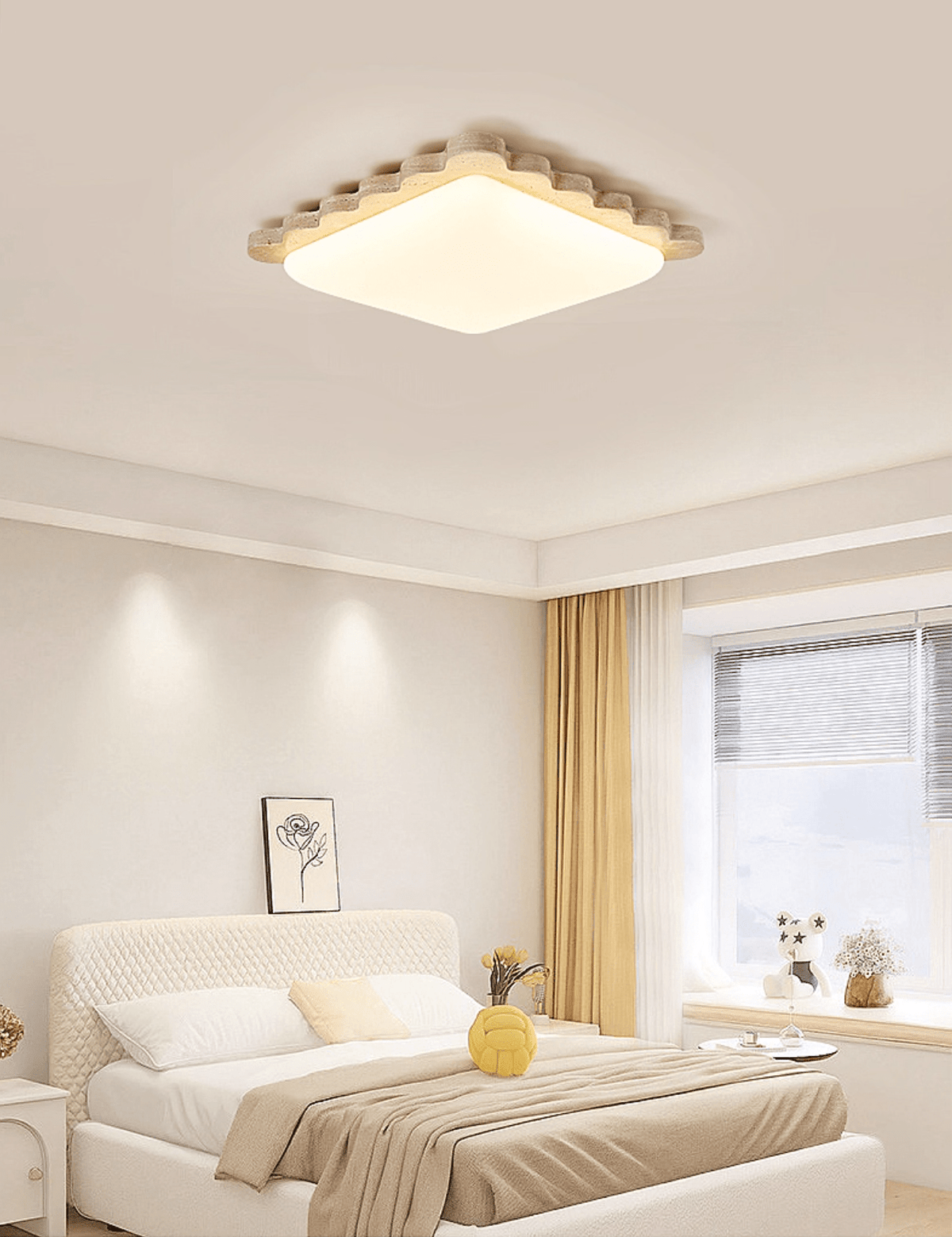 Crestwood Travertine Deckenleuchte mit geschwungener Kante