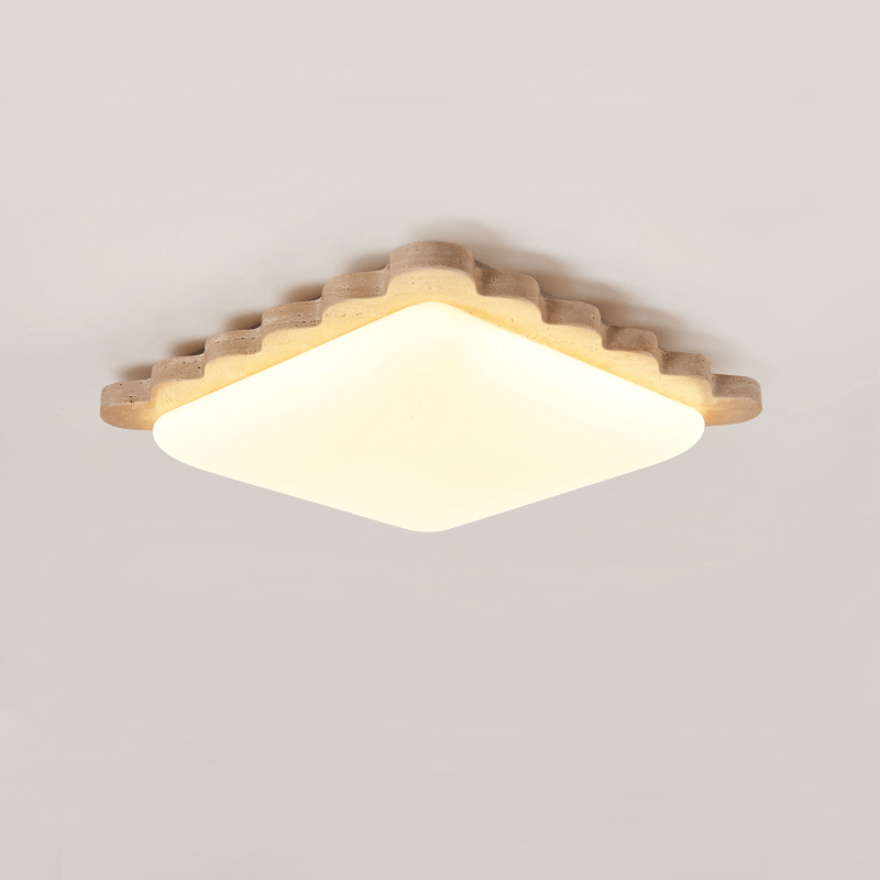 Crestwood Travertine Deckenleuchte mit geschwungener Kante