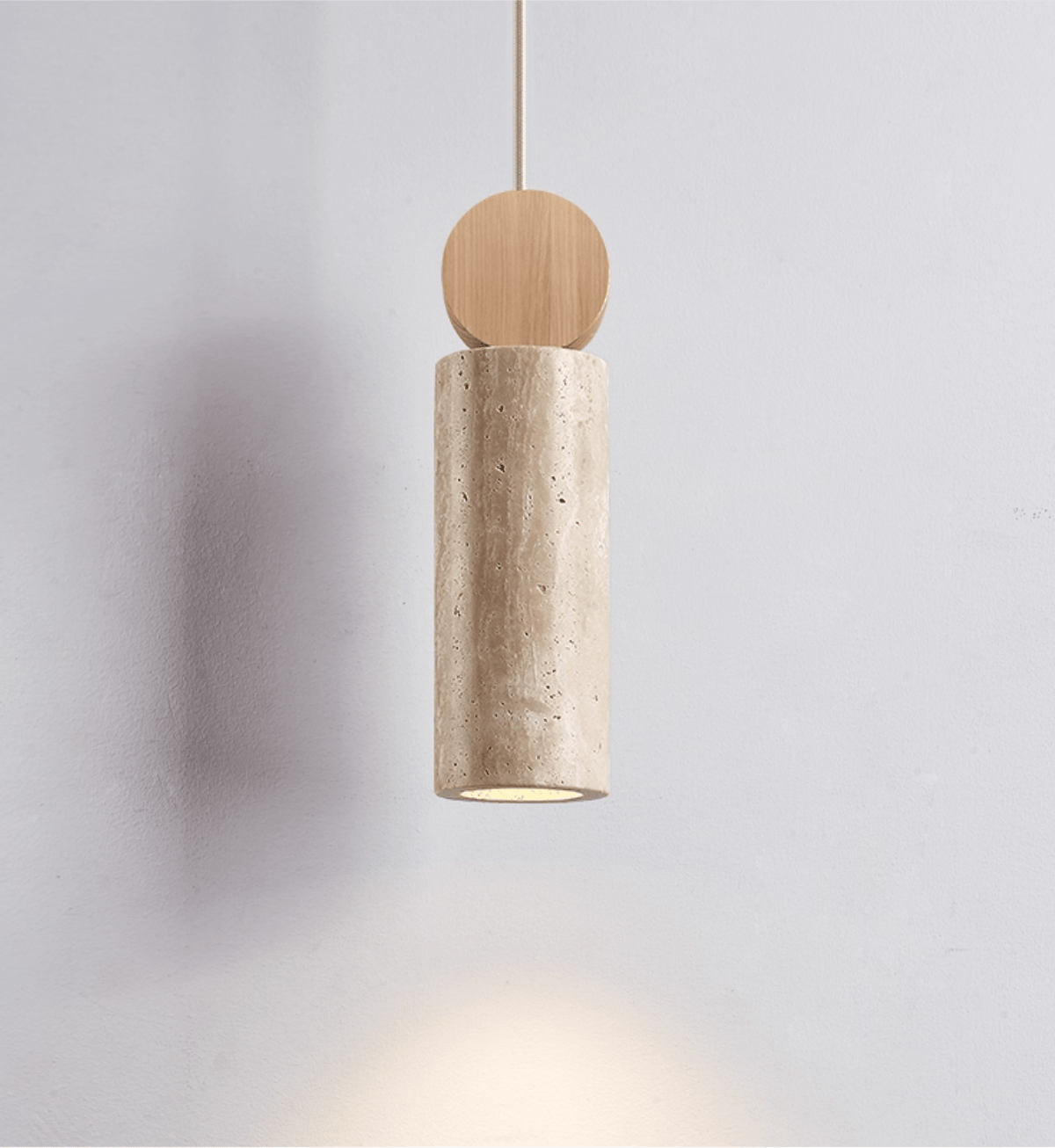 Ashton Travertine Zylinder-Pendelleuchte