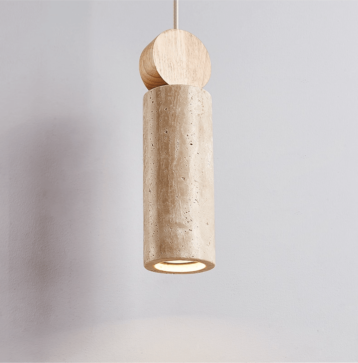 Ashton Travertine Zylinder-Pendelleuchte