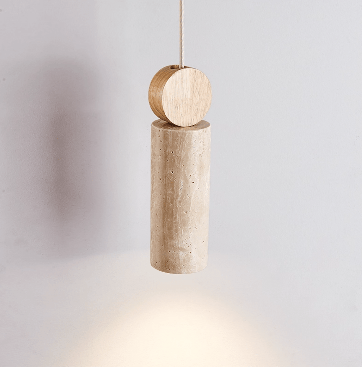 Ashton Travertine Zylinder-Pendelleuchte