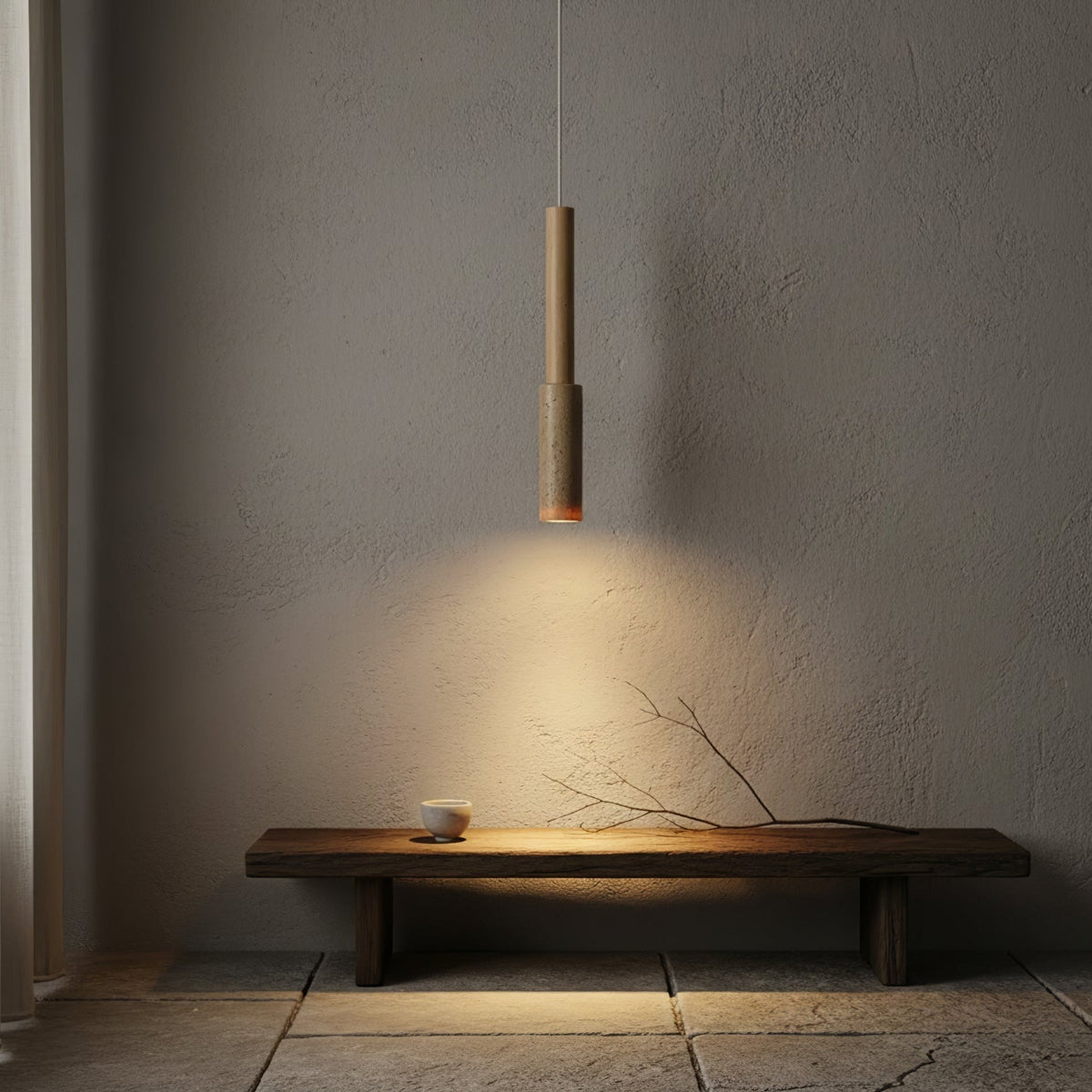 Mercer Travertine-Stick-Pendelleuchte