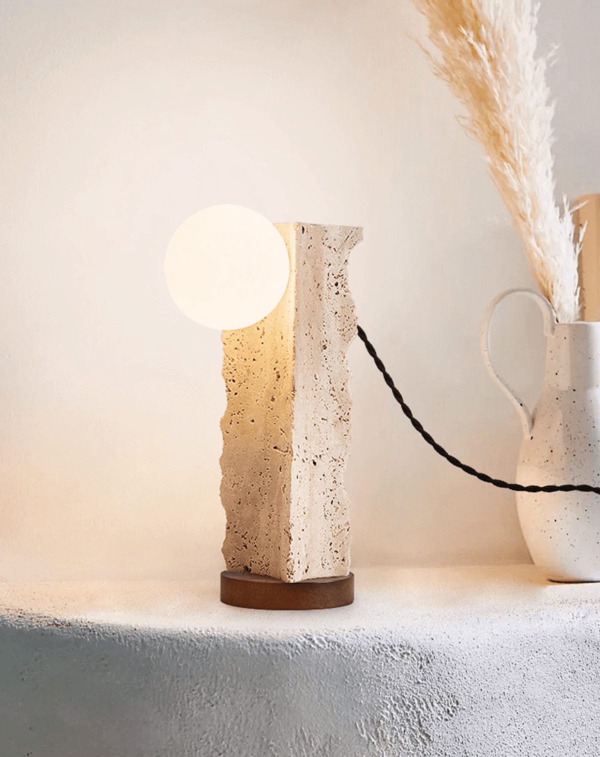 Terra Travertine Orb Tischleuchte