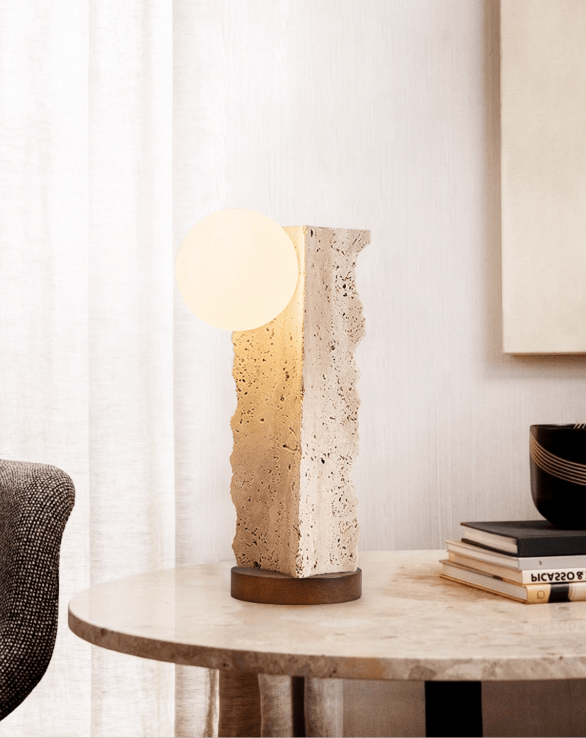Terra Travertine Orb Tischleuchte