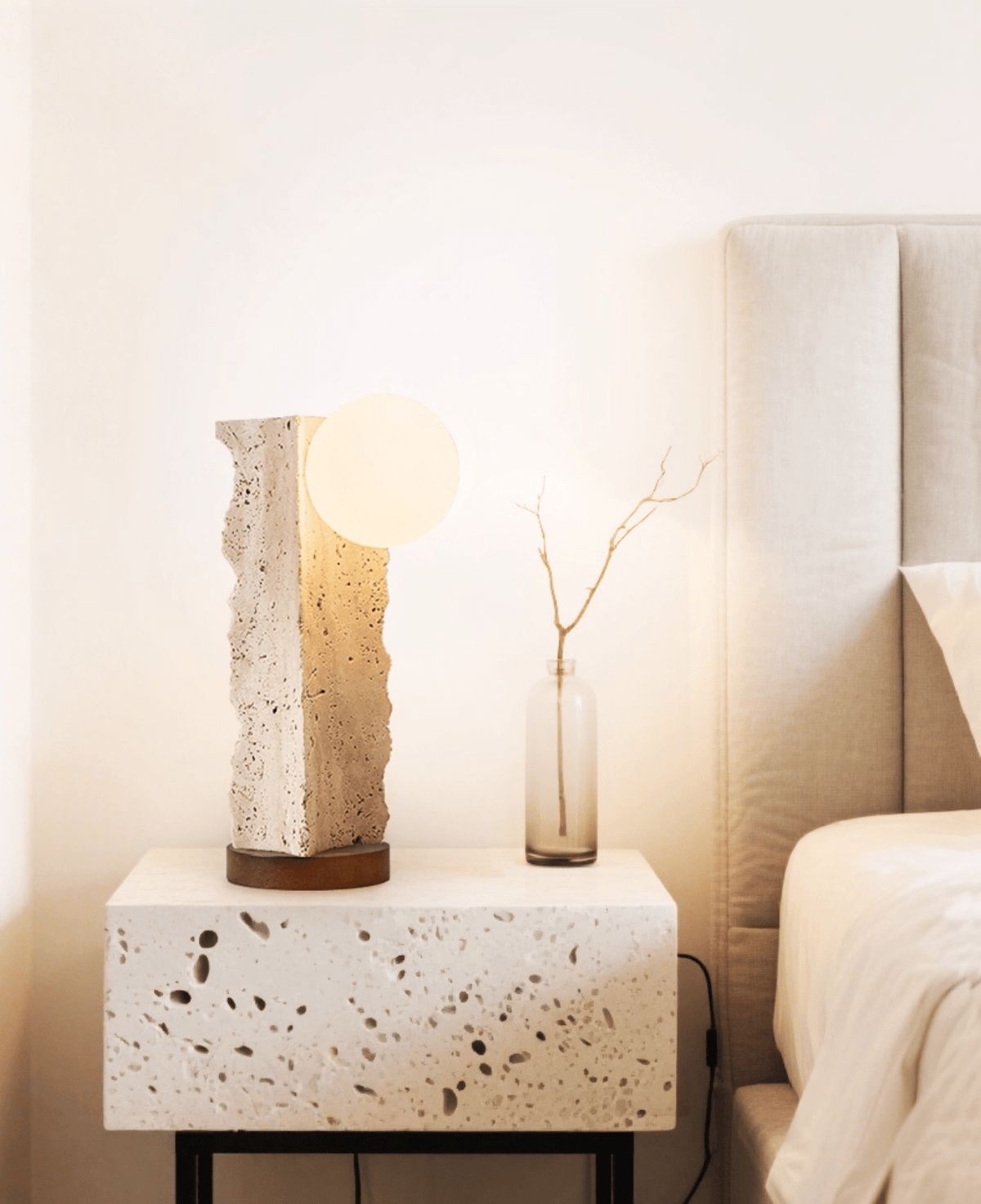 Terra Travertine Orb Tischleuchte