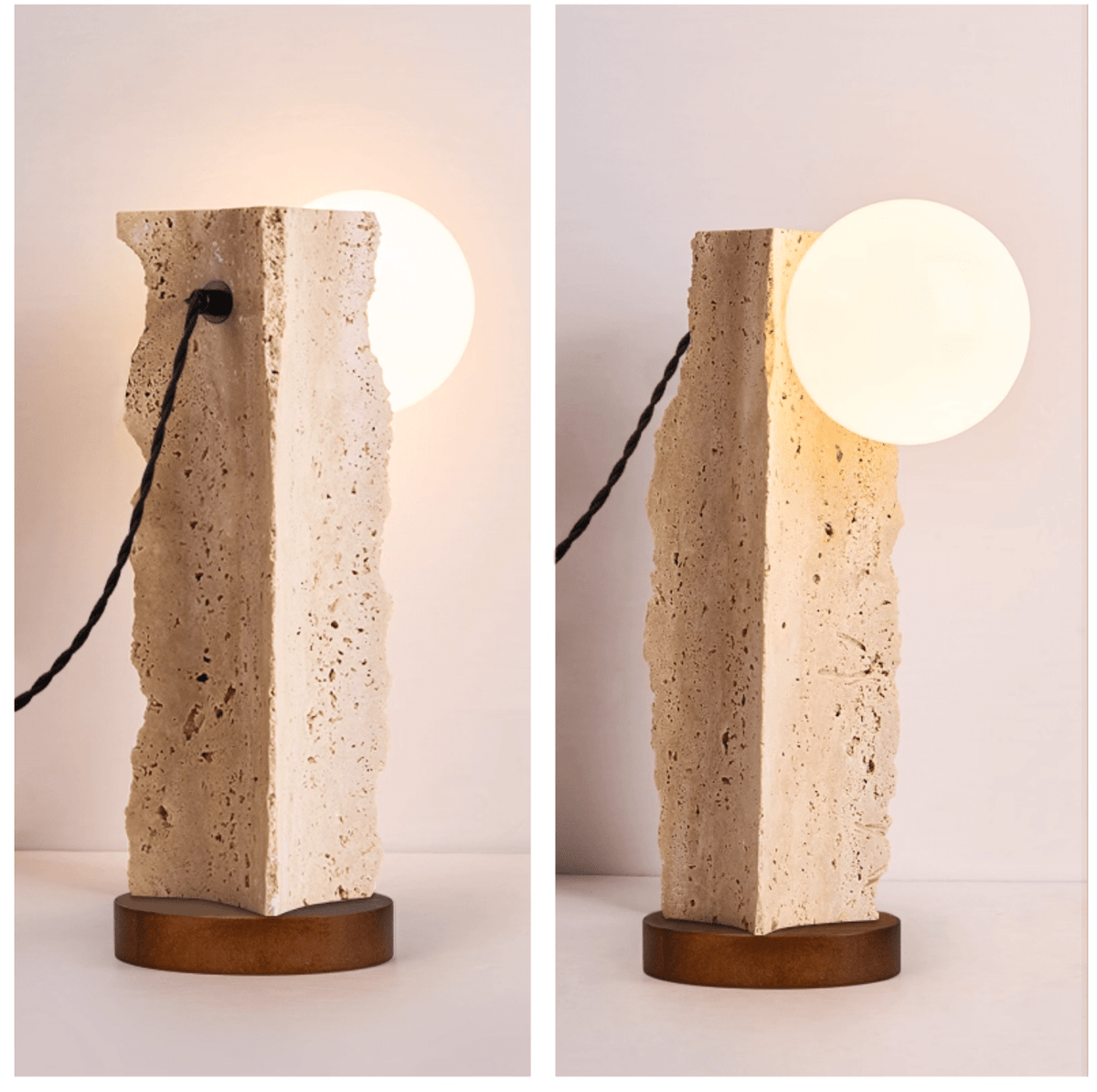 Terra Travertine Orb Tischleuchte