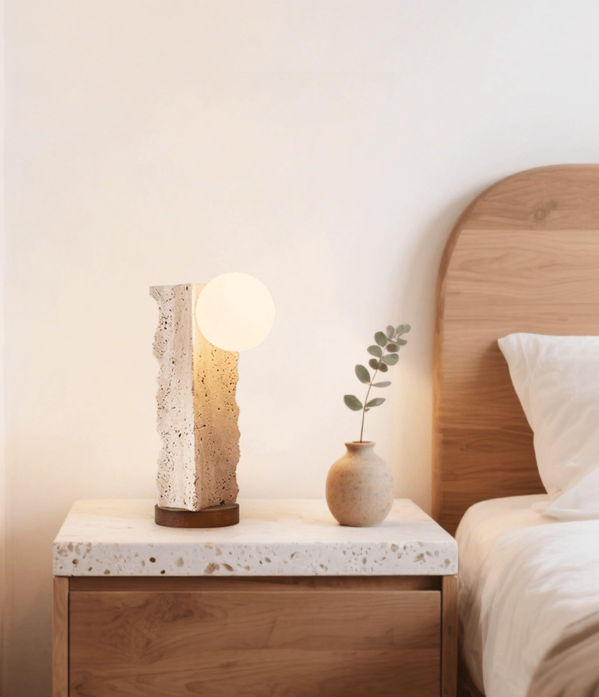 Terra Travertine Orb Tischleuchte