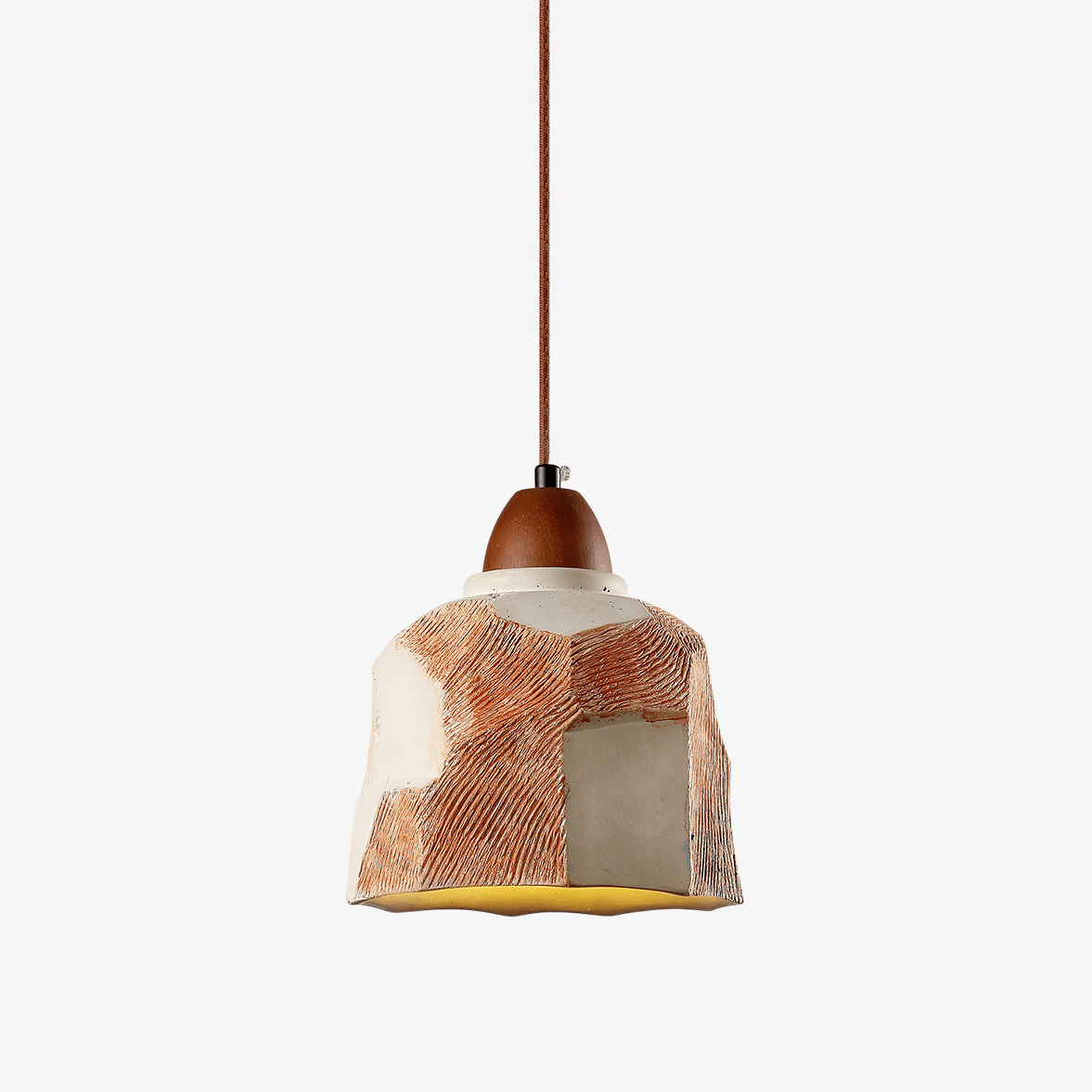 Caldreux Pendelleuchte aus Microcement mit texturiertem Lampenschirm