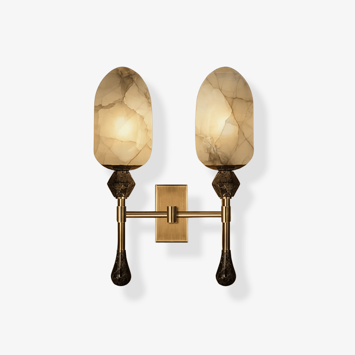 Mila Vintage Alabaster Doppel-Wandleuchte
