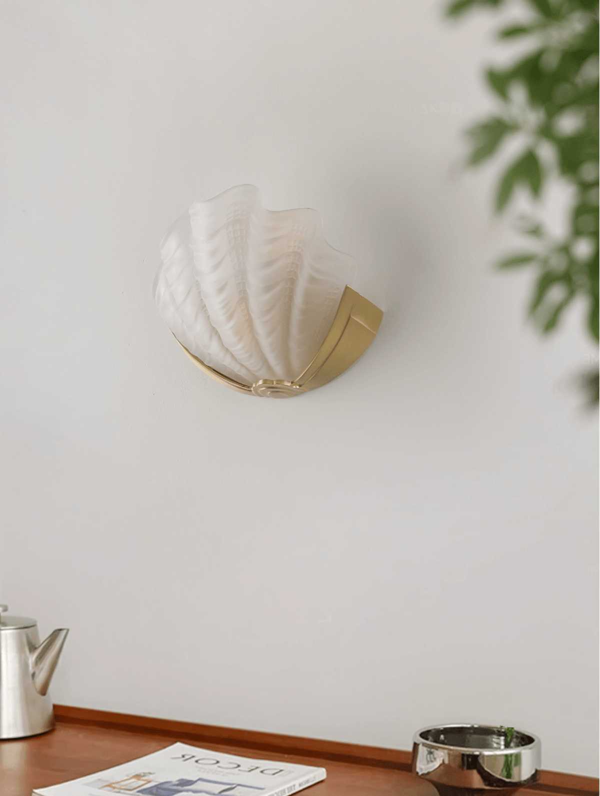 Nico Wandleuchte Art Deco Pendelleuchte aus Glas mit Wellenrand