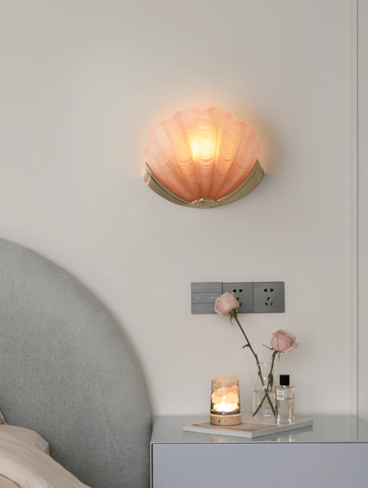 Nico Wandleuchte Art Deco Pendelleuchte aus Glas mit Wellenrand