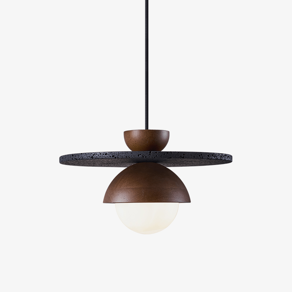 Valinina Orbit Schwarz Travertin Pendelleuchte
