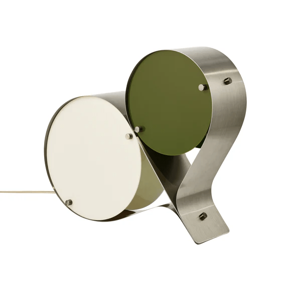 Duet Tischlampe mit schwebendem Scheibenlampenschirm