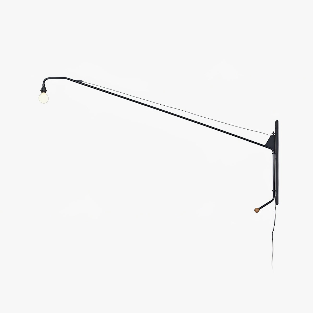 Schwarze Wandleuchte mit verlängerbarem Arm