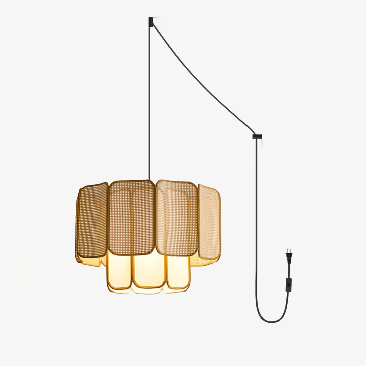 Soltera geflochtene Pendelleuchte in Naturrattan & Braun