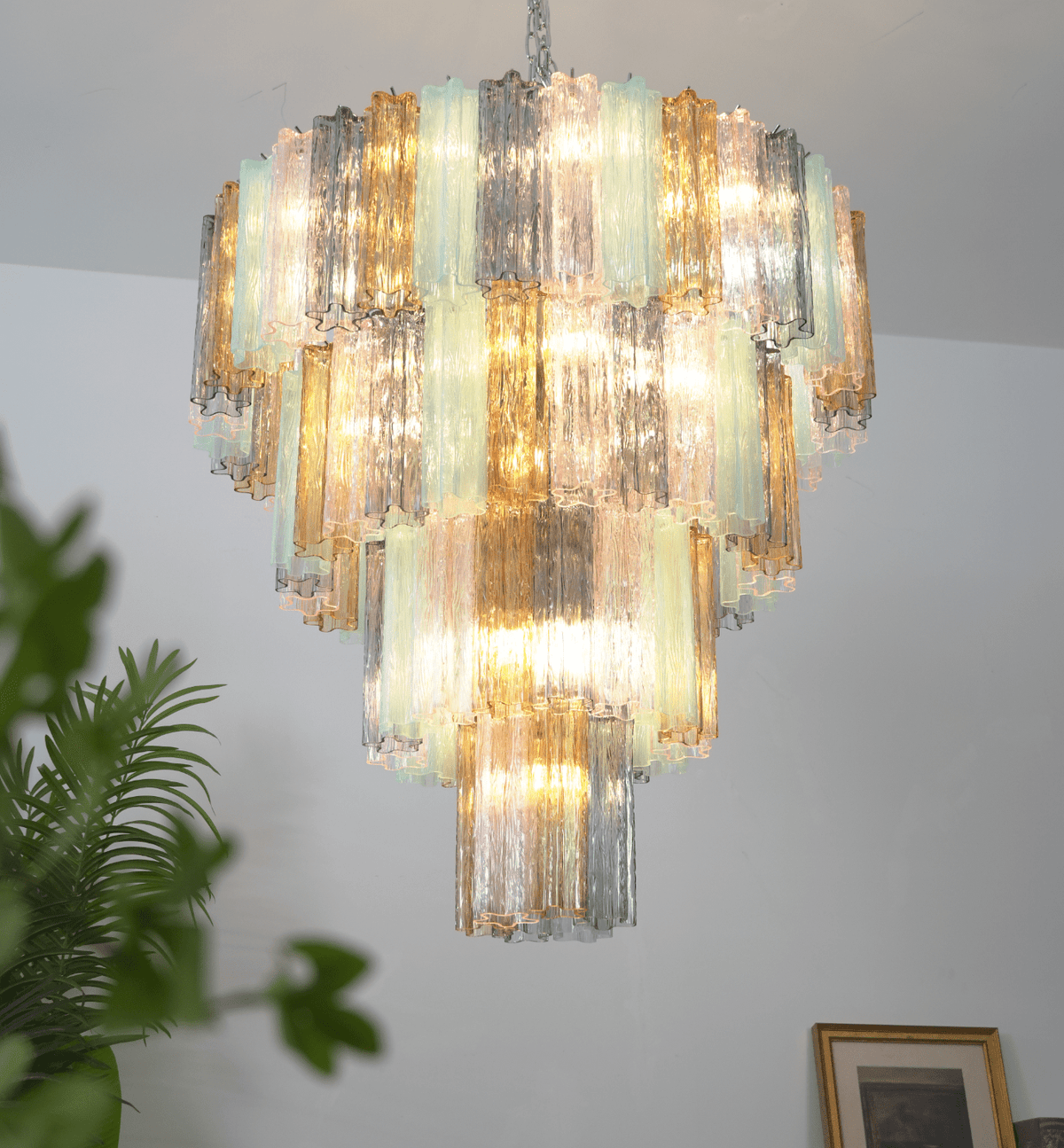 Kobi Kronleuchter Eclat Elegant bunte Glas-Prismen