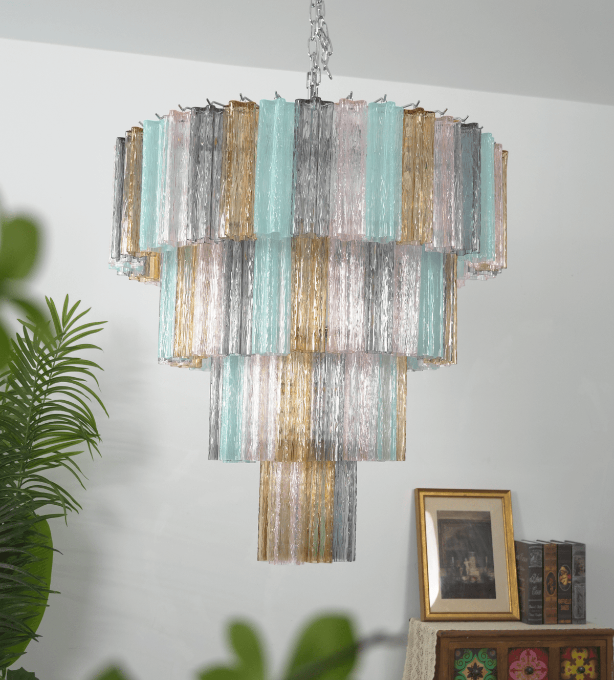 Kobi Kronleuchter Eclat Elegant bunte Glas-Prismen