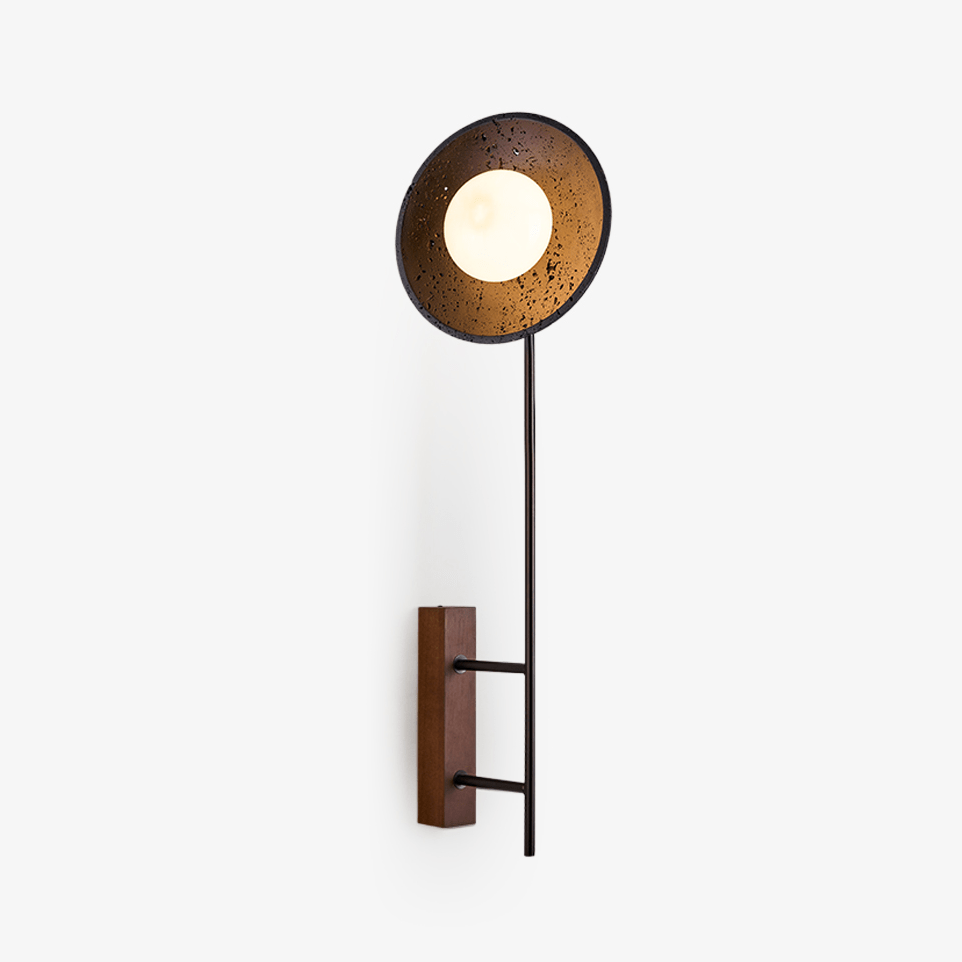 Fawn Sonnenblume moderne schwarze Travertin-Wandleuchte