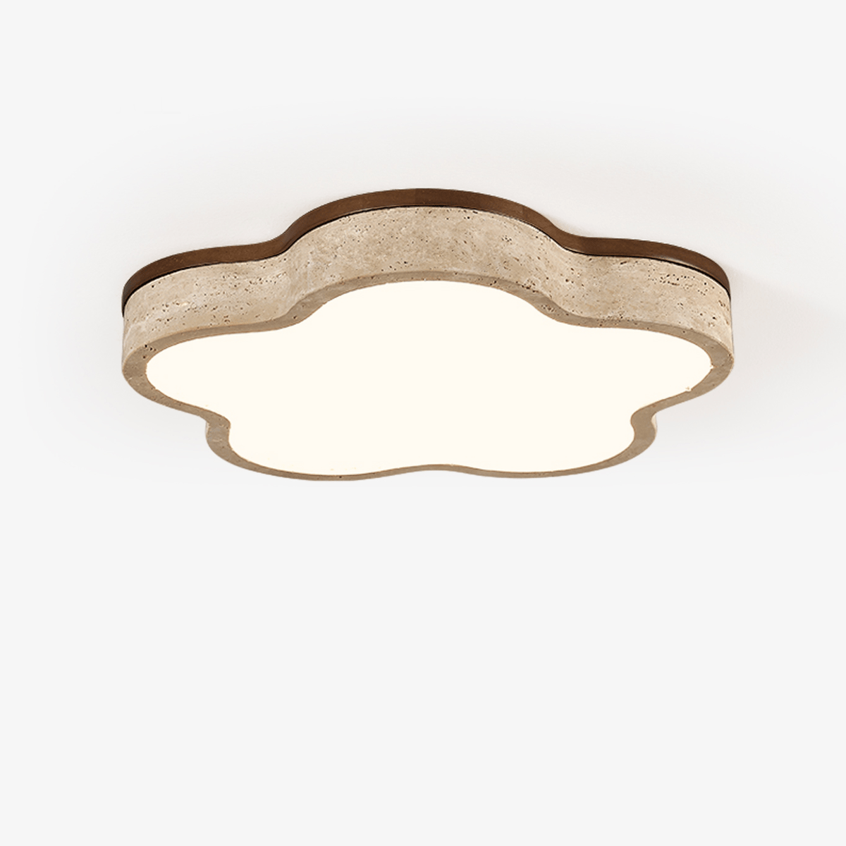 Yuki Marshmallow Five-Petal Cloudline Gelber Travertin Deckenleuchte