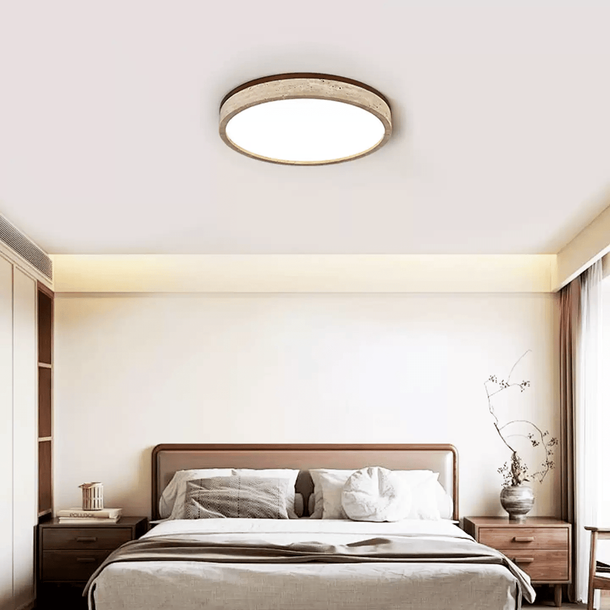 Xoan Glowly Travertine Halo runde Deckenleuchte