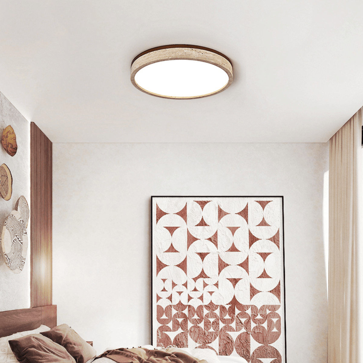 Xoan Glowly Travertine Halo runde Deckenleuchte