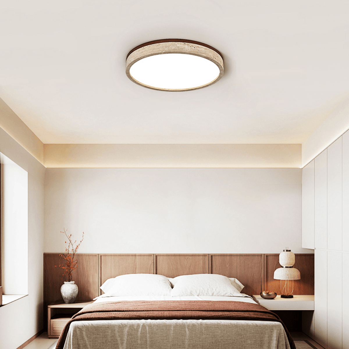 Xoan Glowly Travertine Halo runde Deckenleuchte