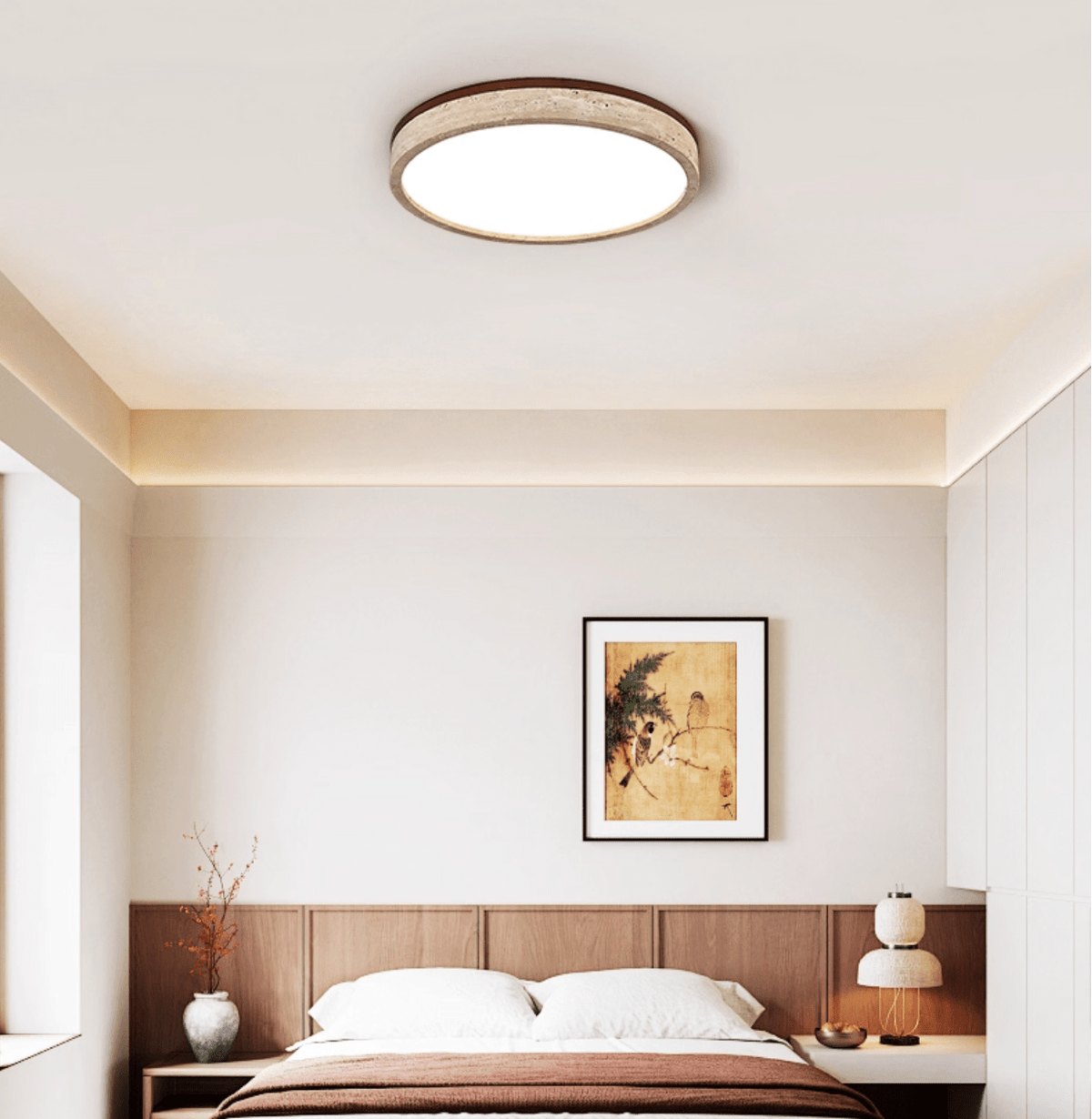 Xoan Glowly Travertine Halo runde Deckenleuchte