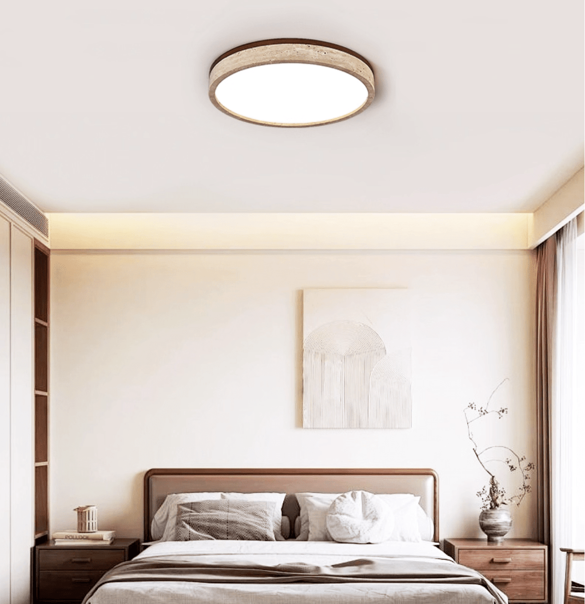 Xoan Glowly Travertine Halo runde Deckenleuchte