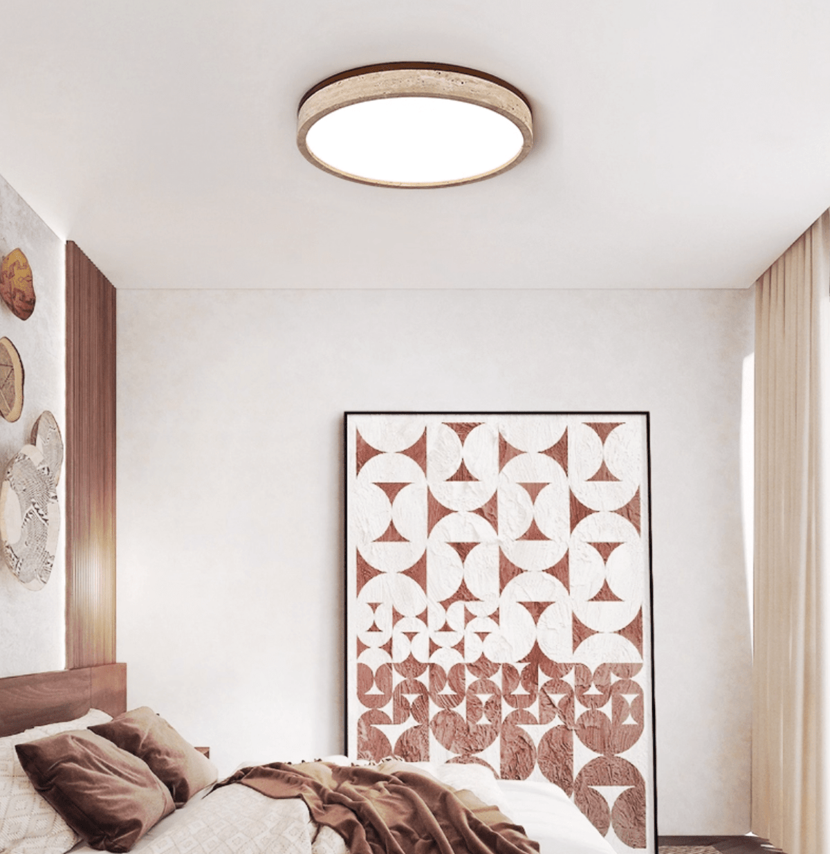 Xoan Glowly Travertine Halo runde Deckenleuchte