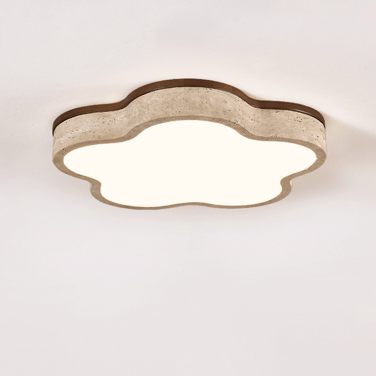 Yuki Marshmallow Five-Petal Cloudline Gelber Travertin Deckenleuchte