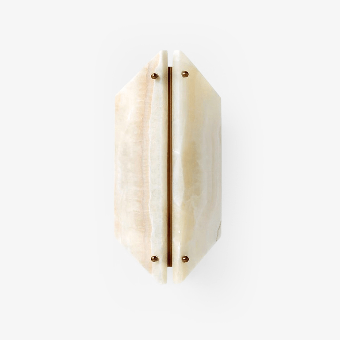 Zynx moderne Wandleuchte aus weißem Alabaster mit Kieselsteinform