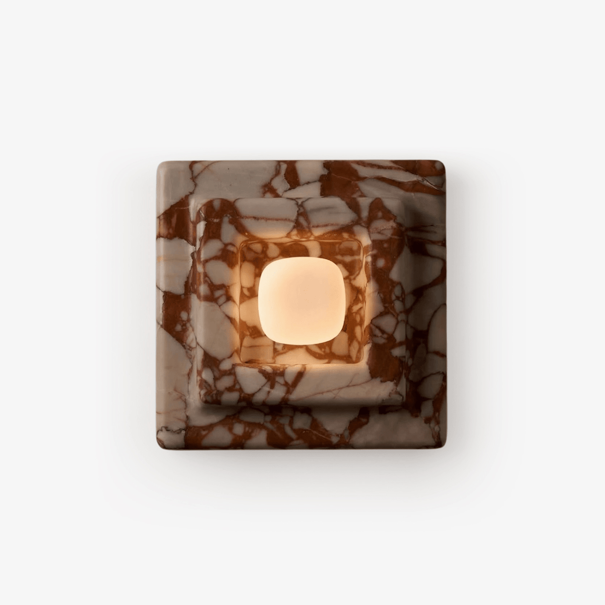 Ziv Wandleuchte aus Marmor in quadratischer Form mit mehreren Schichten