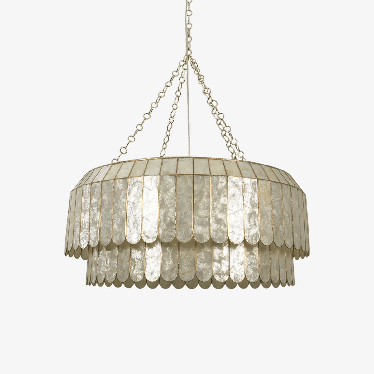 Holz Gold Muschel-Metall Aurelia Kronleuchter