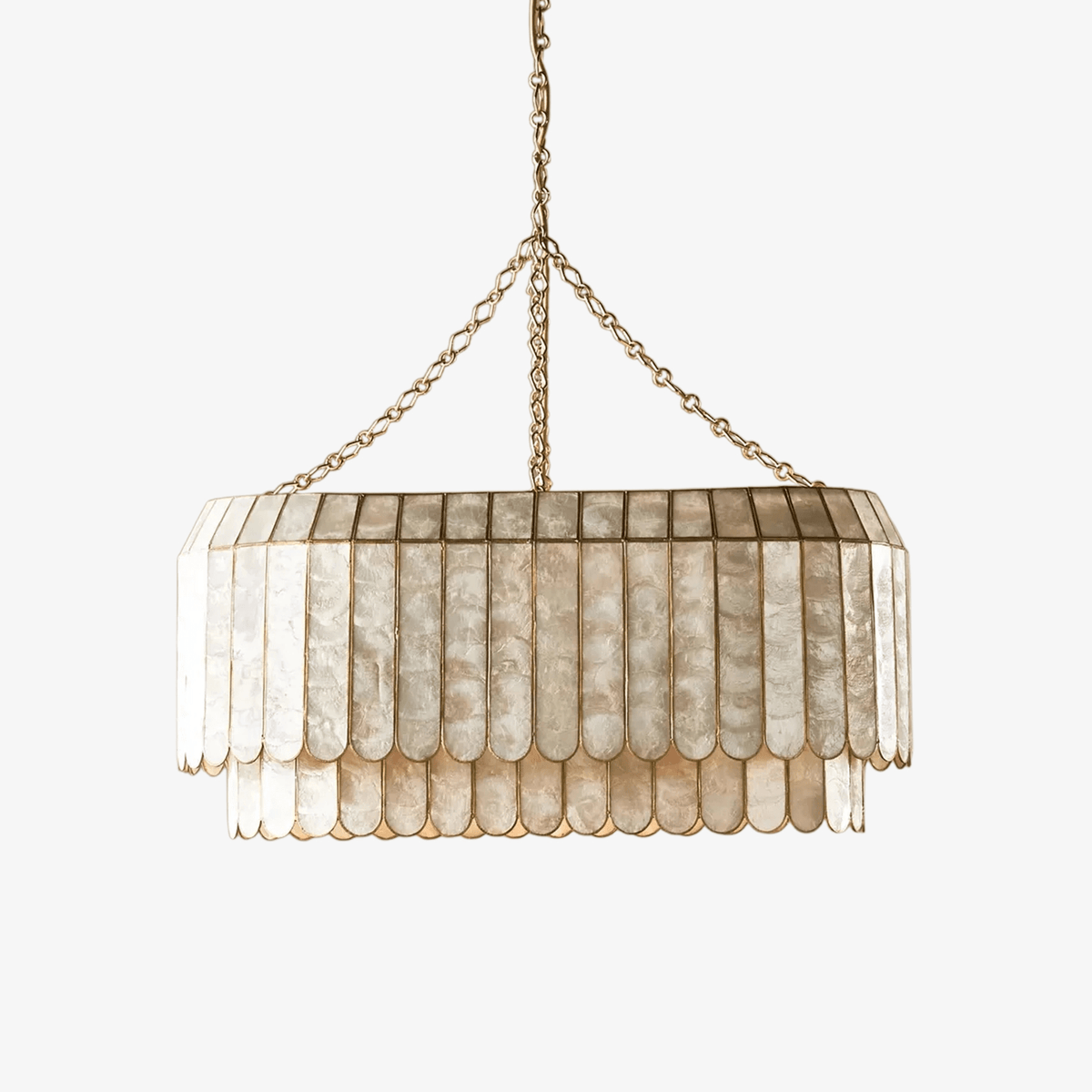 Holz Gold Muschel-Metall Aurelia Kronleuchter