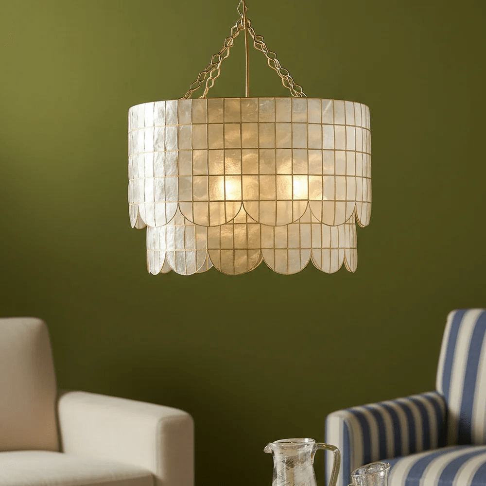 Flyn Kronleuchter Gold Shell Metall Wellenkante