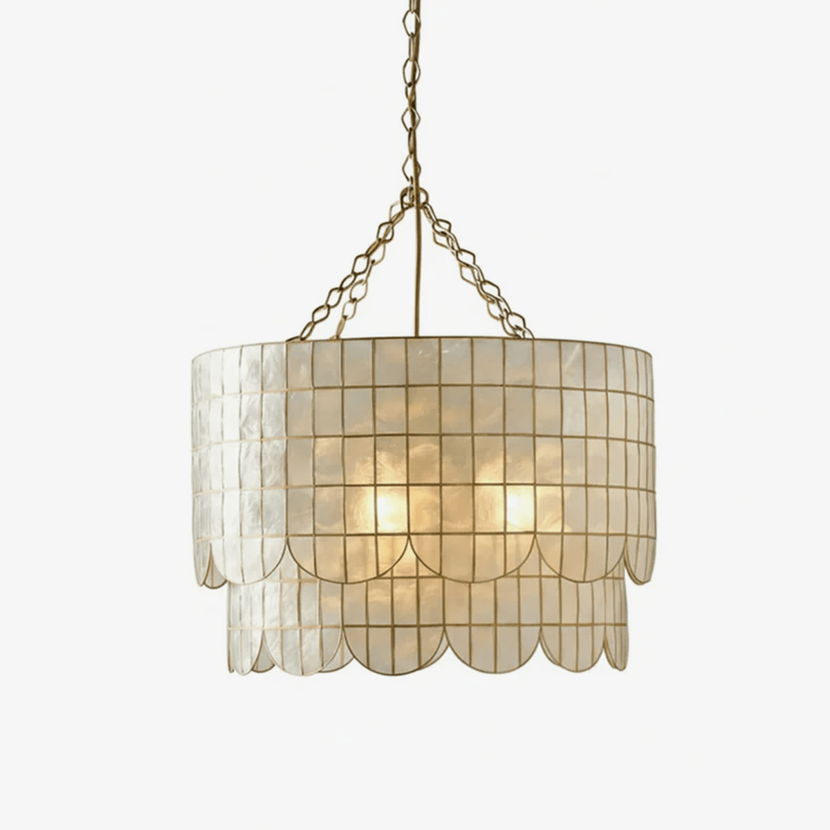 Flyn Kronleuchter Gold Shell Metall Wellenkante