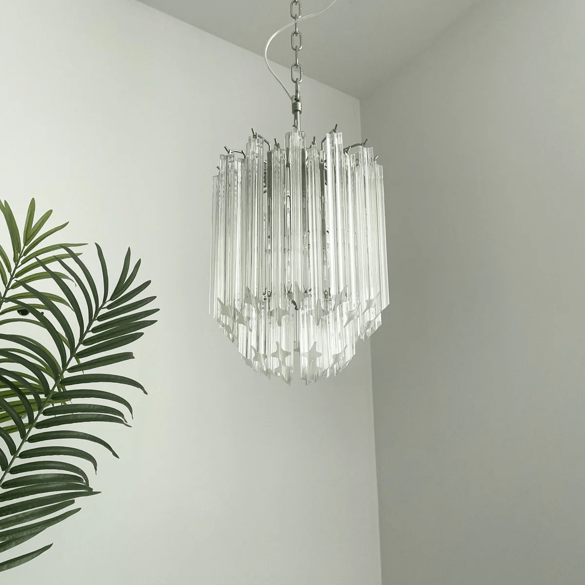 Luph Kronleuchter aus transparentem Murano-Glas mit Prismeneffekt
