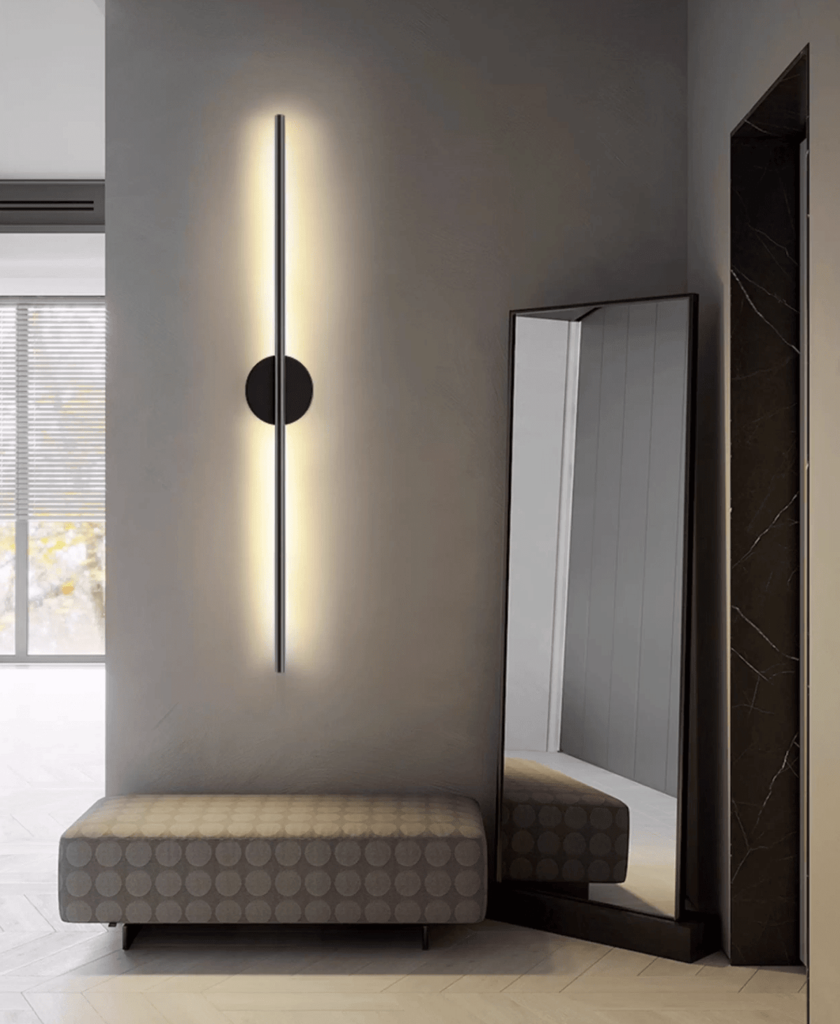 Nomk Schwarz Line Rechargeable Wandleuchte