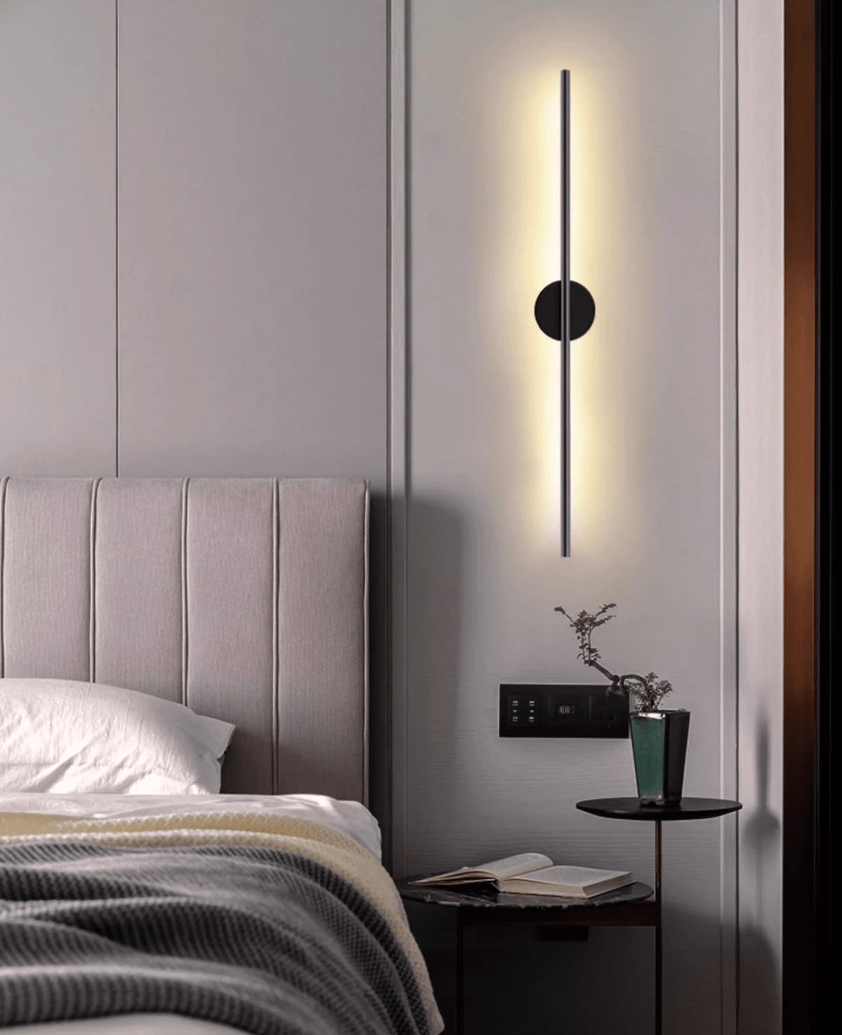 Nomk Schwarz Line Rechargeable Wandleuchte