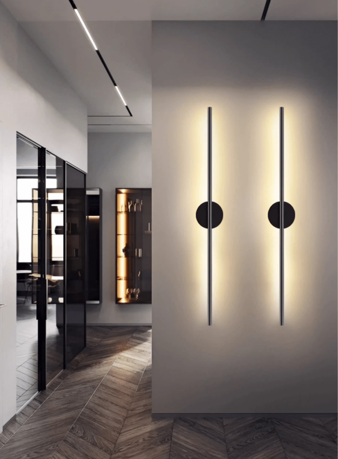 Nomk Schwarz Line Rechargeable Wandleuchte