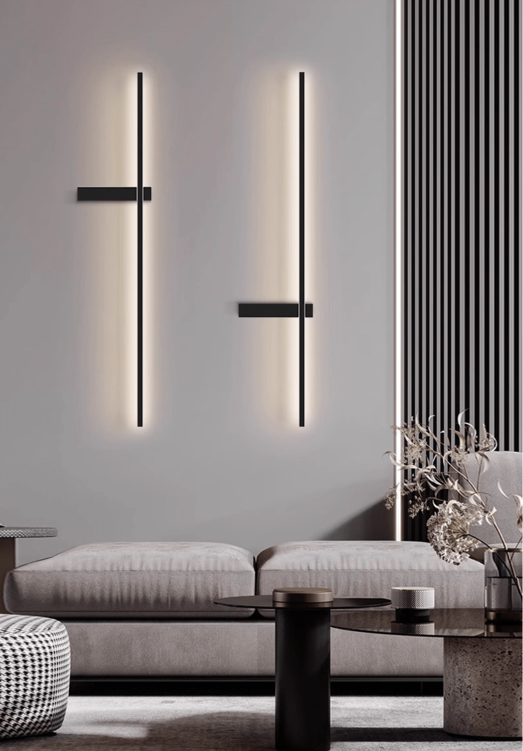 Mesv Linear wiederaufladbare schwarze Wandleuchte