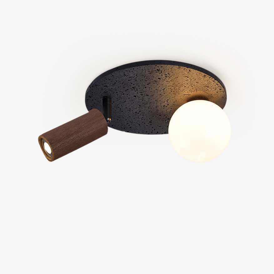 Qule flexible Deckenleuchte aus schwarzem Travertin