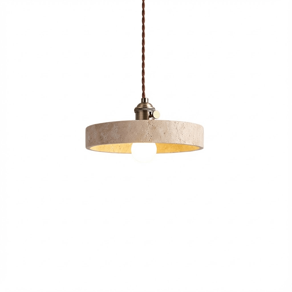 Ralv Minimalistische Pendelleuchte aus Gelbem Travertin