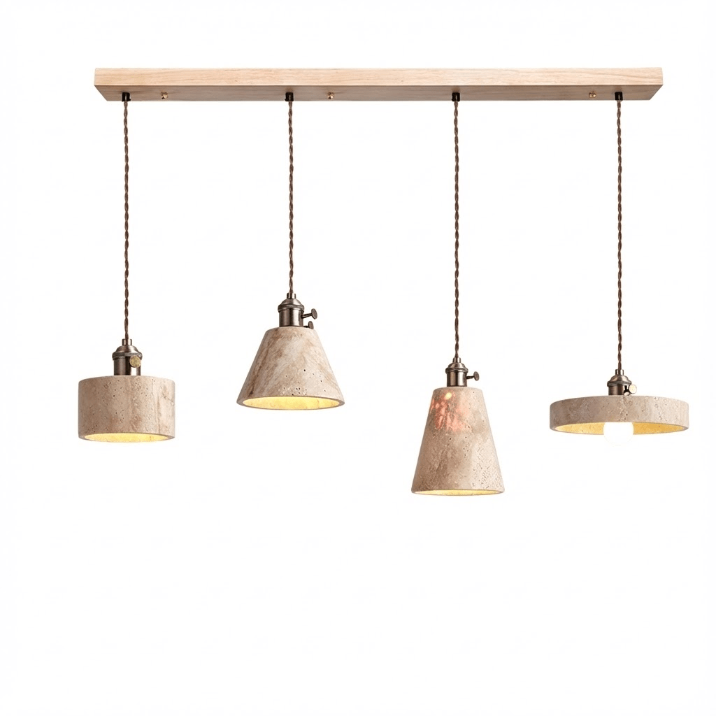 Ralv Minimalistische Pendelleuchte aus Gelbem Travertin